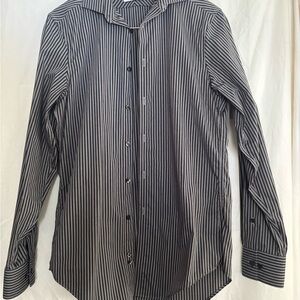Calvin Klein Black and White Striped Dress Shirt